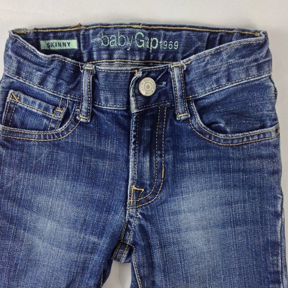 Baby Gap 1969 Skinny Toddler Girl Size 3 Blue Jeans - Picture 4 of 6